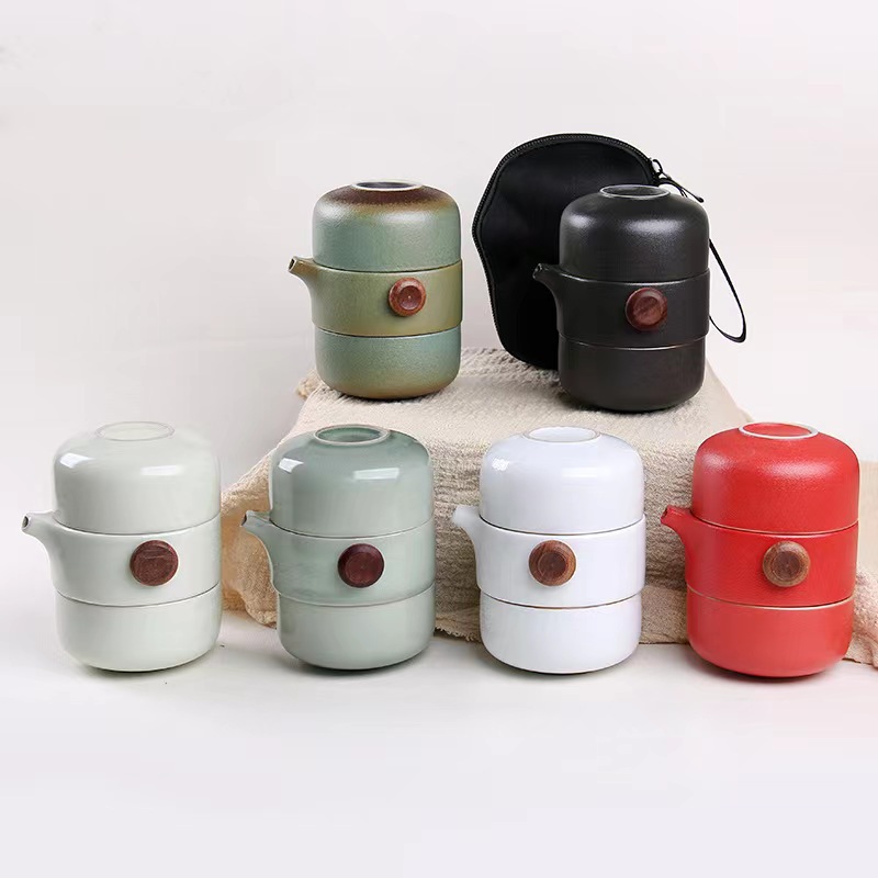 Travel Kung Fu Tea Set Handbag Ceramic Personal Teapot