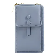 Women's Bag Shoulder Crossbody Pannier Bag Solid Colour Simple Student Cross-border E-commerce Multi-purpose Package - Blue - View 1