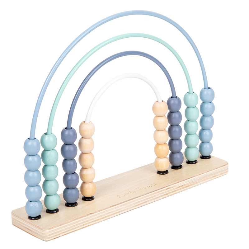 Wooden Childrens Rainbow Abacus Beads Cognitive Toy