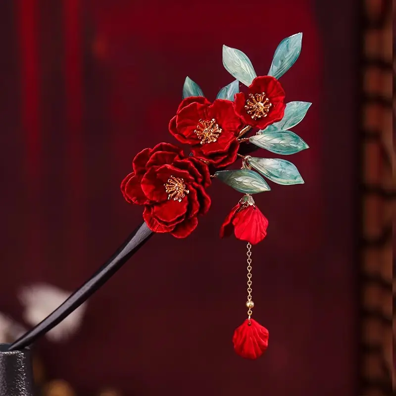 Red Velvet Flower Edge Clip Full Set