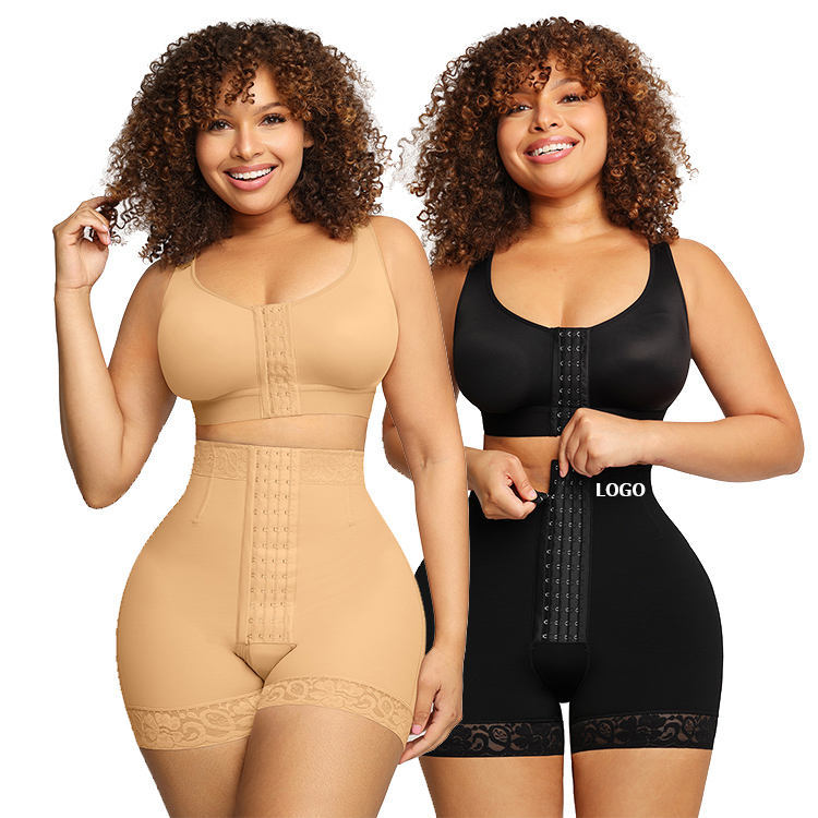 Plus-size Waist-cinching Body-shaping Tummy-control Sports Shapewear With 3-row Hooks And Hip-lifting Design