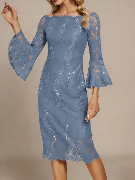 Women's Figure-flattering Heavily Embroidered Dress