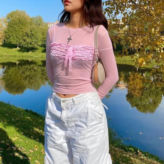 Sexy Sheer Long-sleeve Top For Women