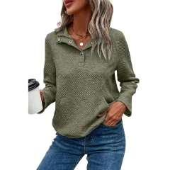 All-matching V-neck Long Sleeve Top Women - Lc25315197 P1209-M - View 1