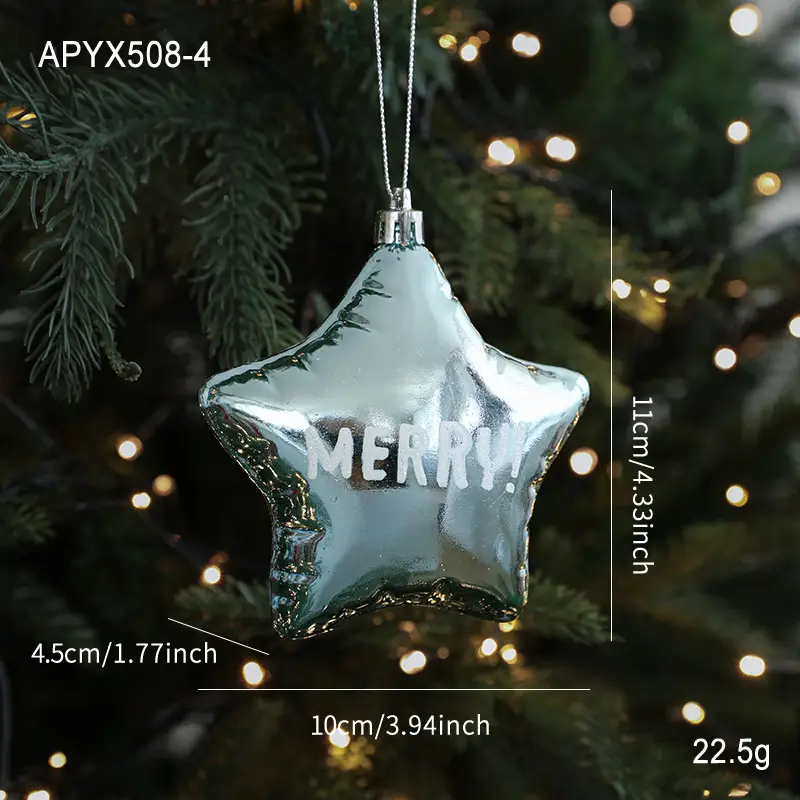 Blue Plastic Pendant Sticky Powder Christmas Tree Showcase