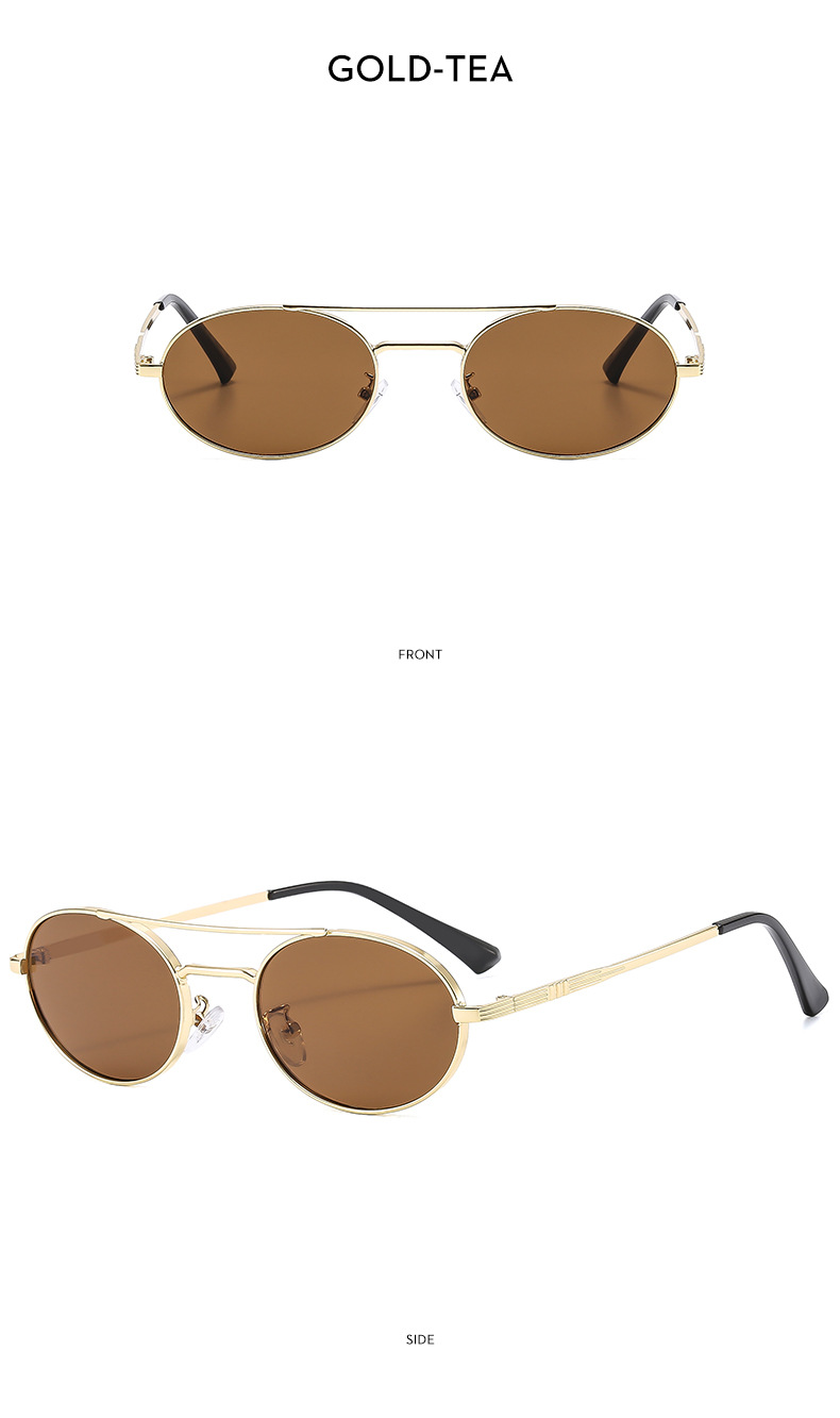 Retro dual-beam sunglasses on model, outdoor summer styling