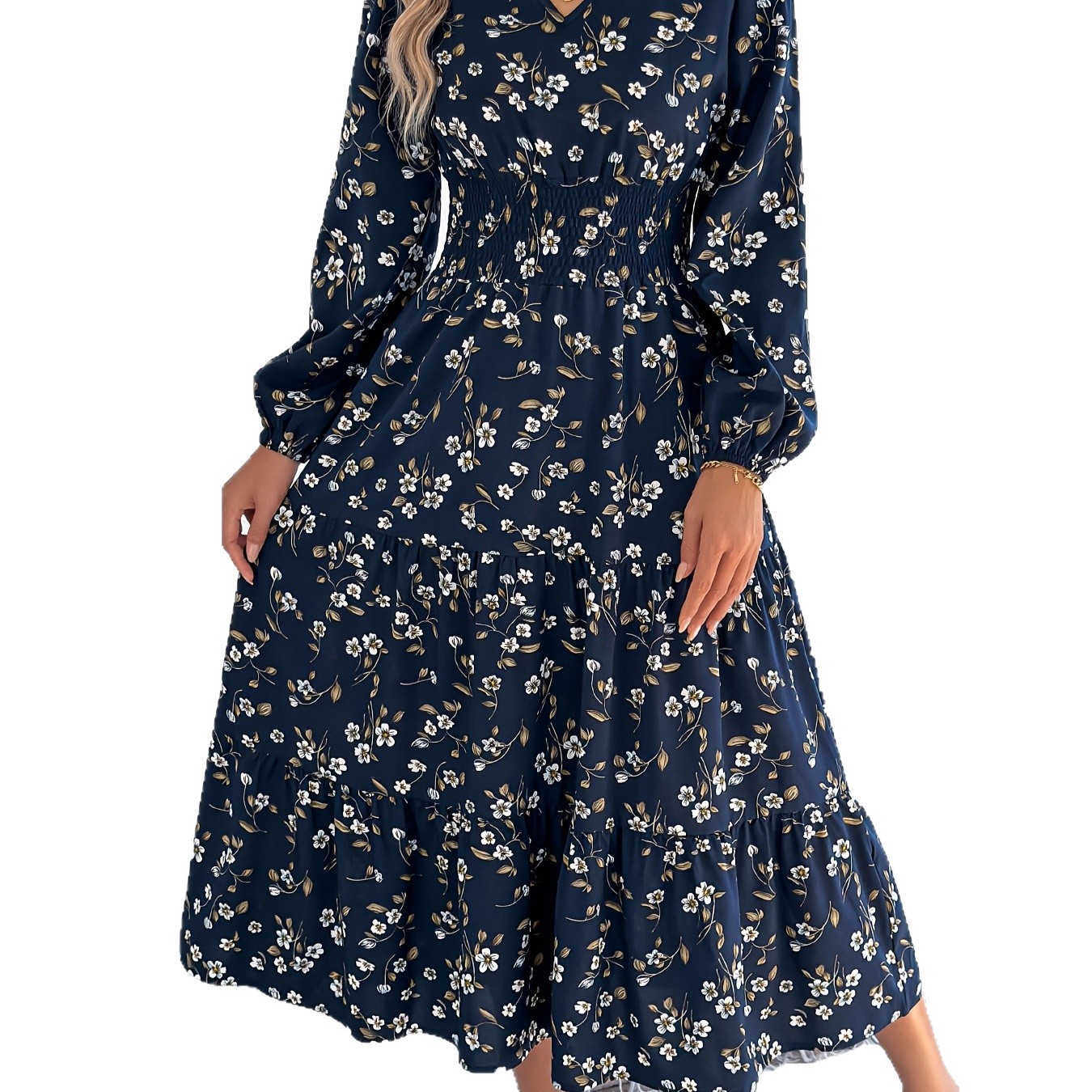 Womens SummerAutumn Slimming Youth-Enhancing Sweet Dress