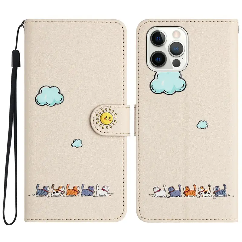 Fashion Cartoon Painted Cover Flip Card Holder