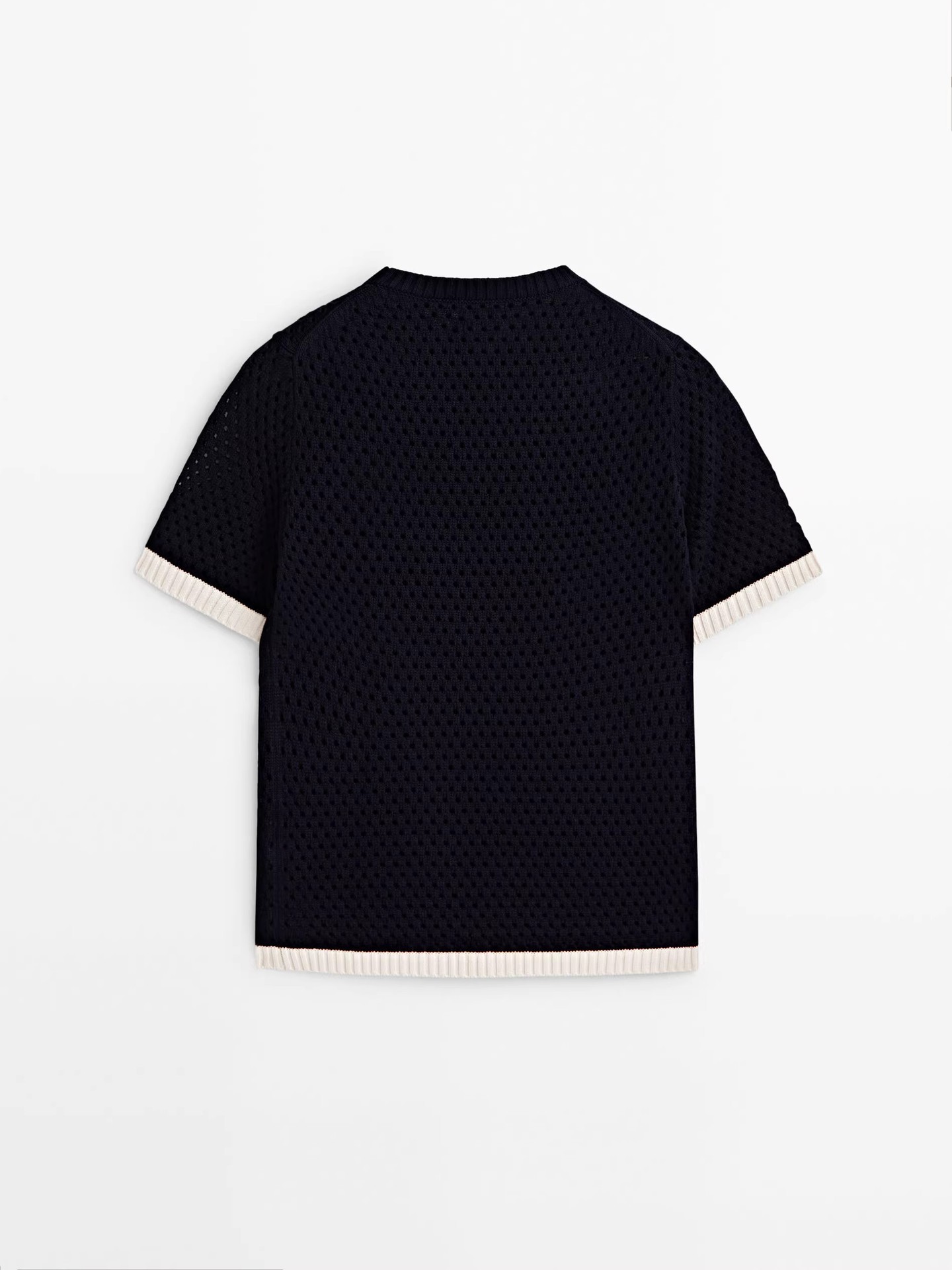 Title 3, Hollow Comfort Short Sleeve Round Neck Sweater