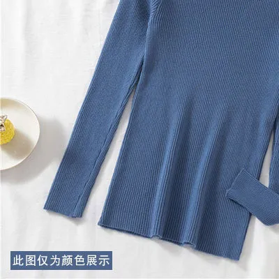 Women's Half Turtleneck Pullover Sweaters Bottoming Shirt Blue - Shop at LoveMi