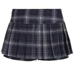 Retro British Style Slim Fit All-match Fashion Plaid Skirt - Dark Gray - View 1