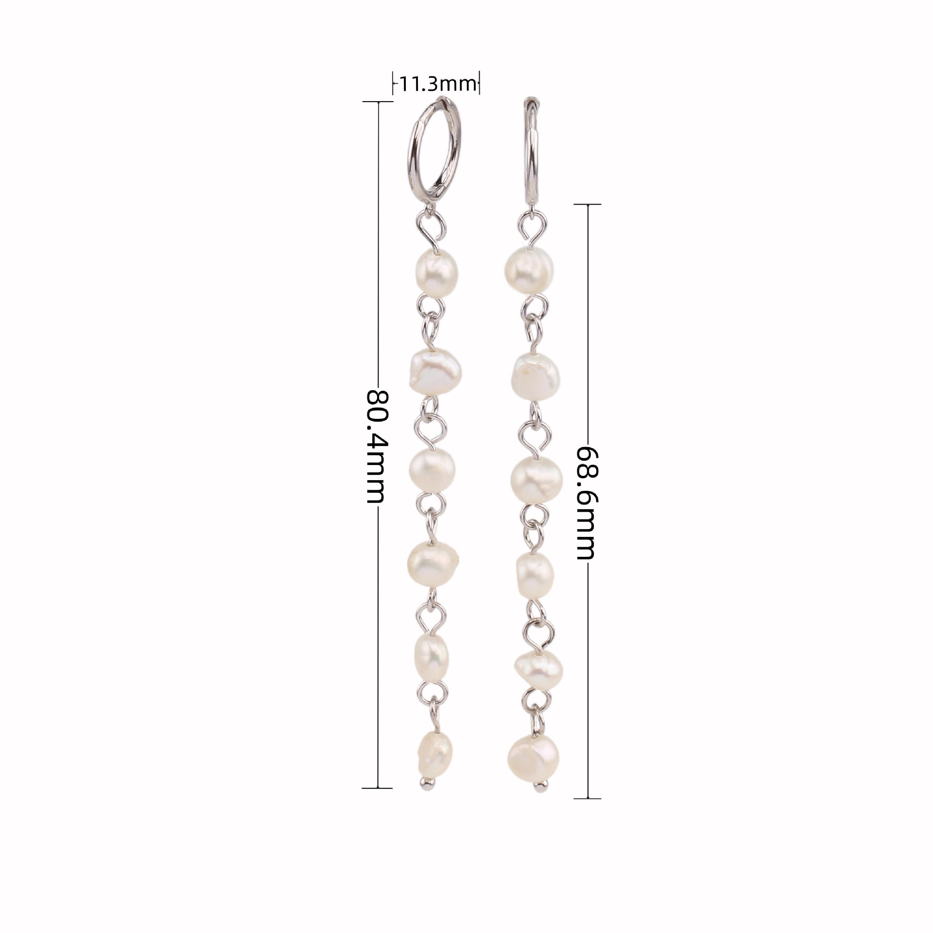 Women's Long Pearl Ear Clip Earrings