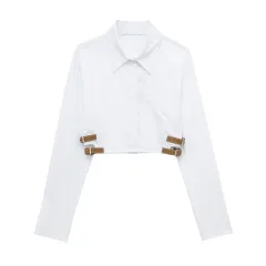 European And American Style Waistband Lapel Windbreaker Fabric Short Shirt - View 1