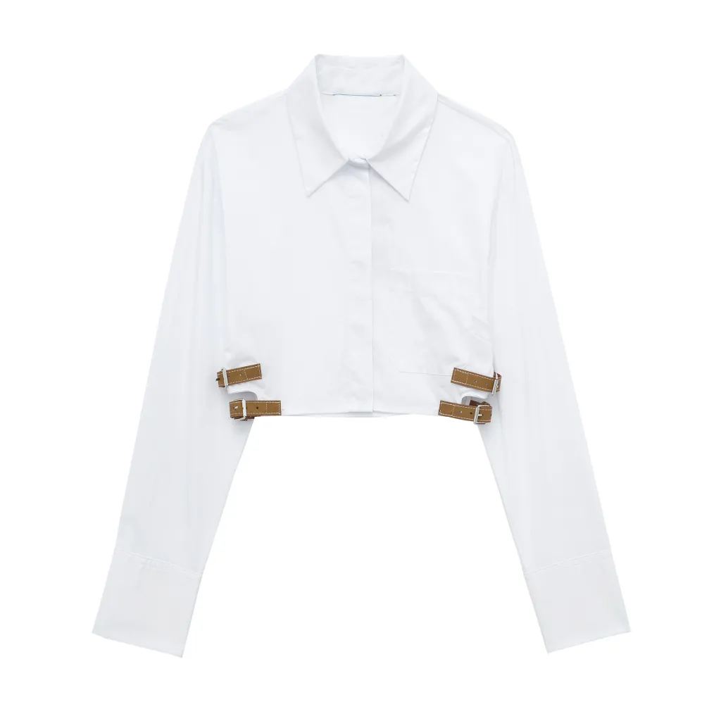 European And American Style Waistband Lapel Windbreaker Fabric Short Shirt