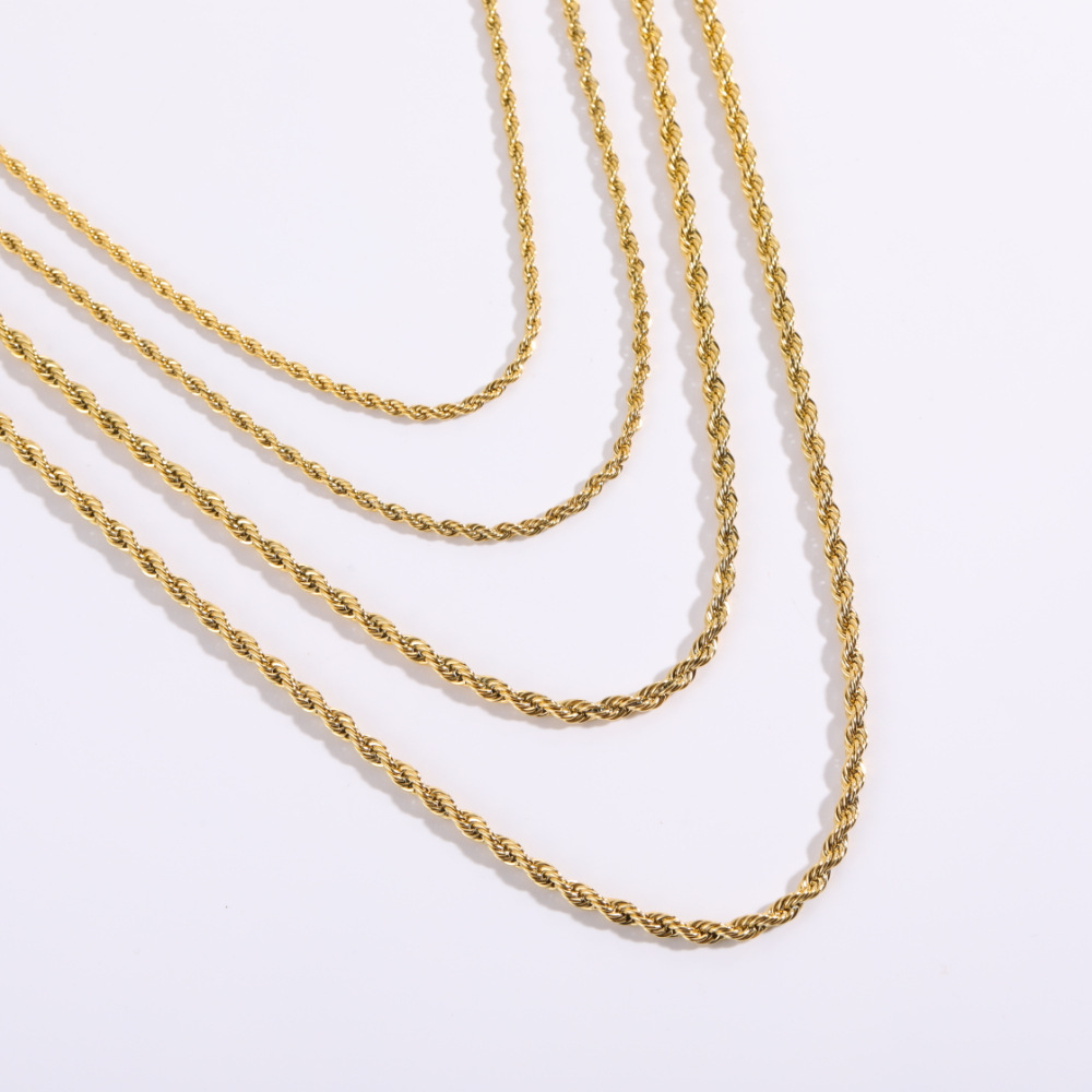 Stainless Steel Chain Necklace Twisted Rope Necklace