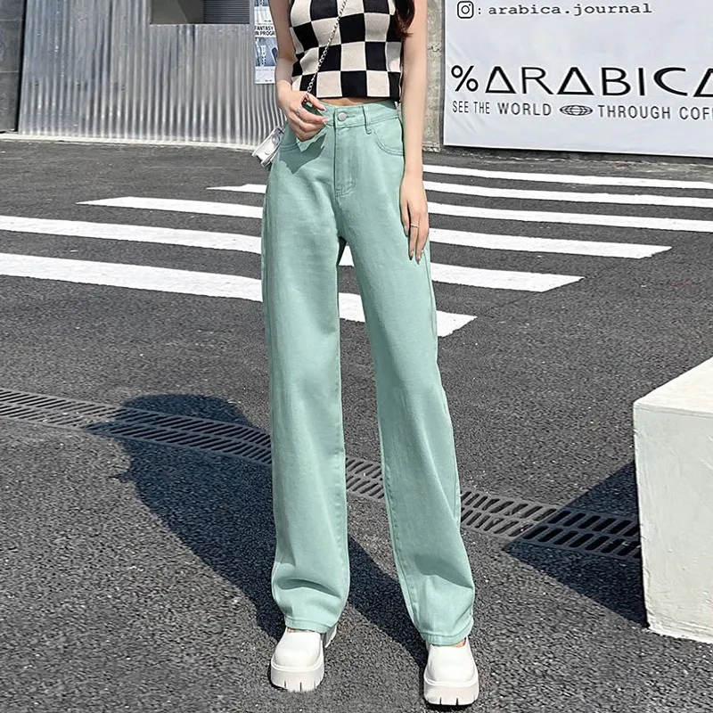 Versatile Korean Style Slimming And Straight Mop Pants - Mint