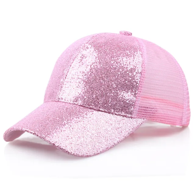 Rear Opening Glittering Mesh Duckbill Cap Pink - Shop at LoveMi