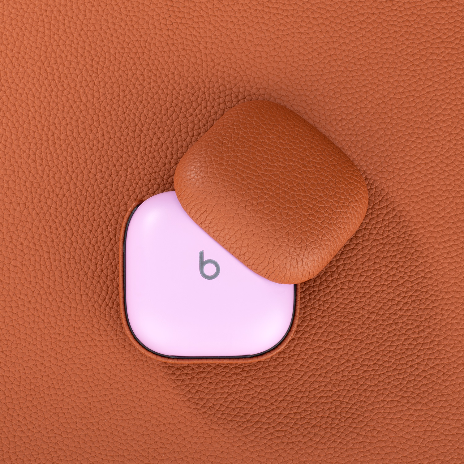 Lychee-pattern Cowhide Earphone Case