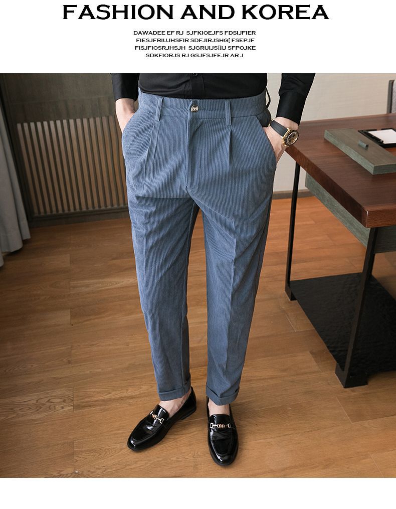 Men's Casual Pants With Corduroy Slim Fit