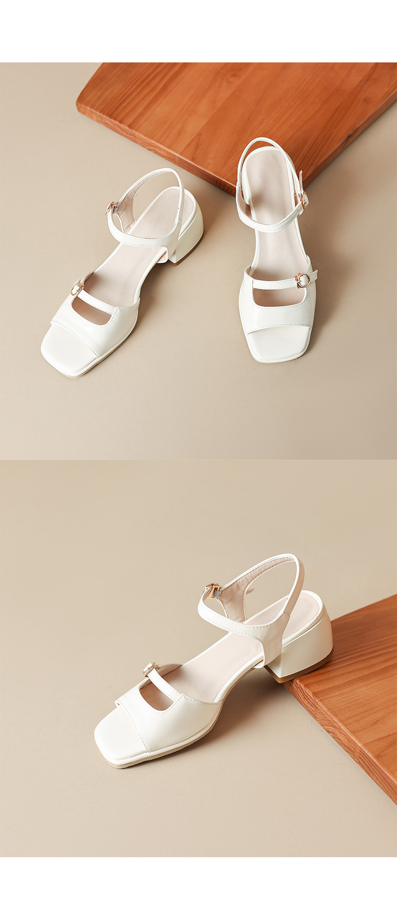 Chunky Heel Ankle-Strap Sandals — detail view 2