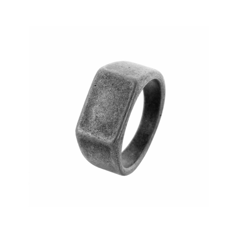 Men’s Square Signet Ring Titanium Steel Minimalist Design Sizes 7-13 - Picture 9 of 13