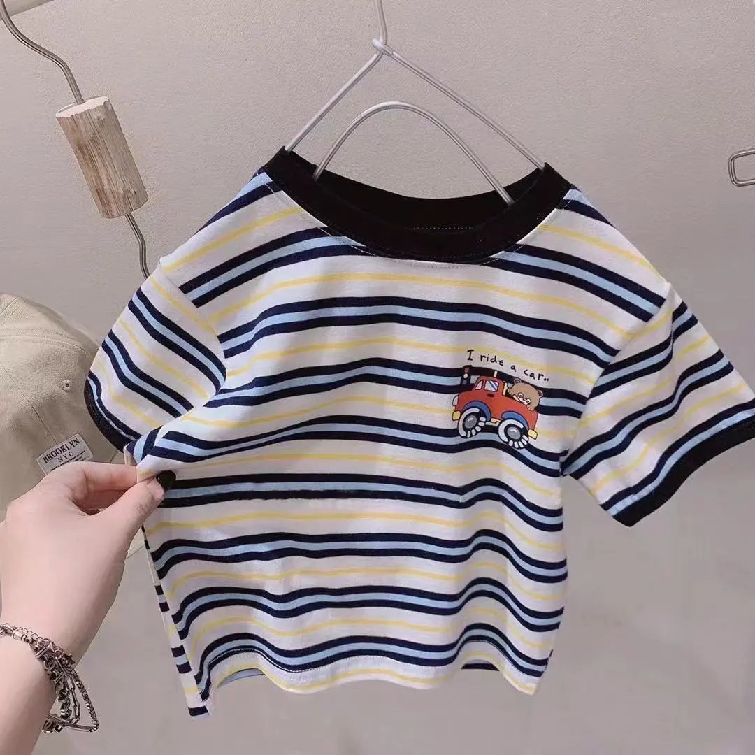 Children Loose Striped Short Sleeve T-shirt