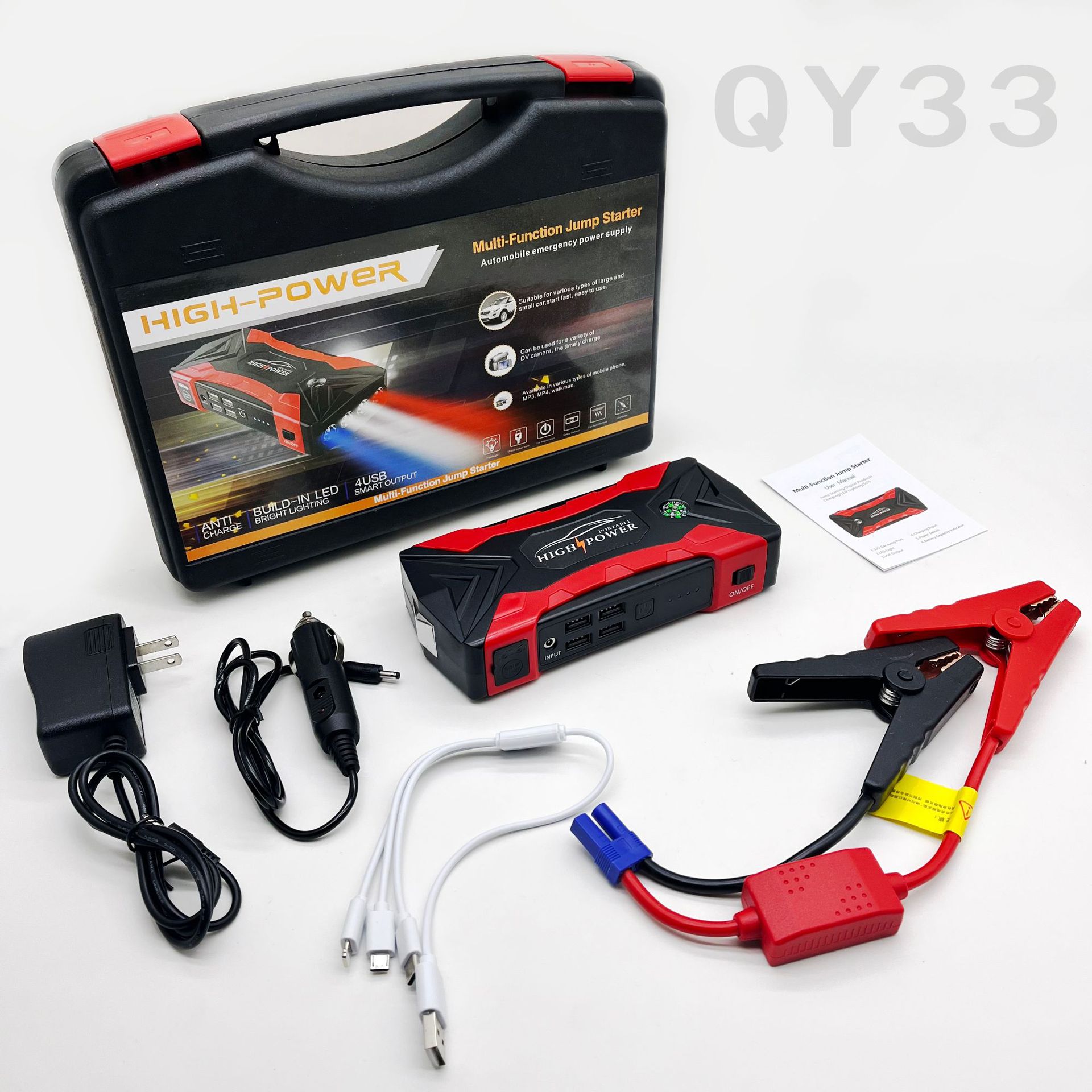 QY33 JumpStarter 12V High-Power Car JumpStarter Power Bank