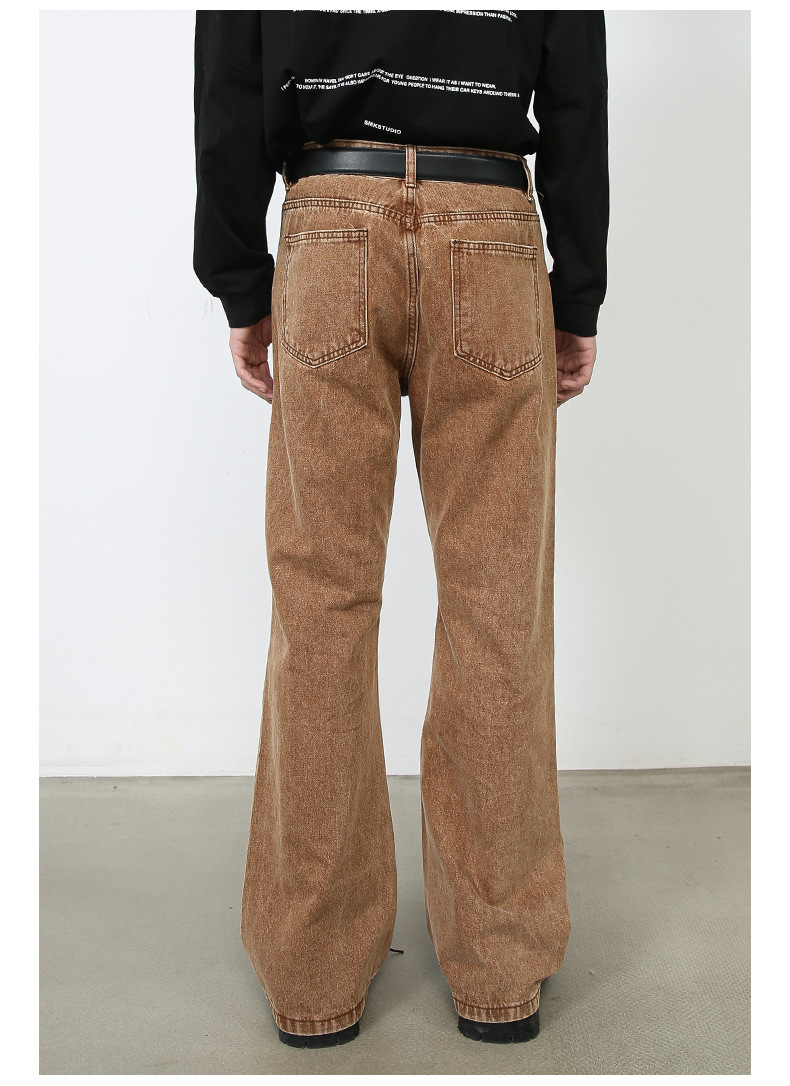 Men's Retro Casual Loose Straight Slightly Flared Jeans