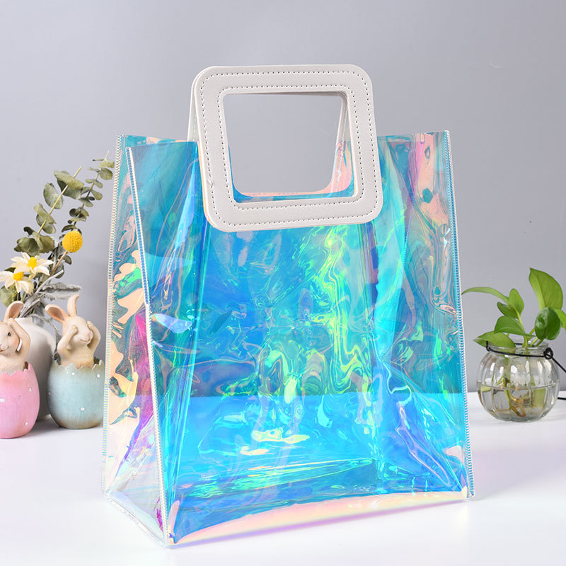 Title 1, Creative Transparent Jelly Colorful Laser Tote ...