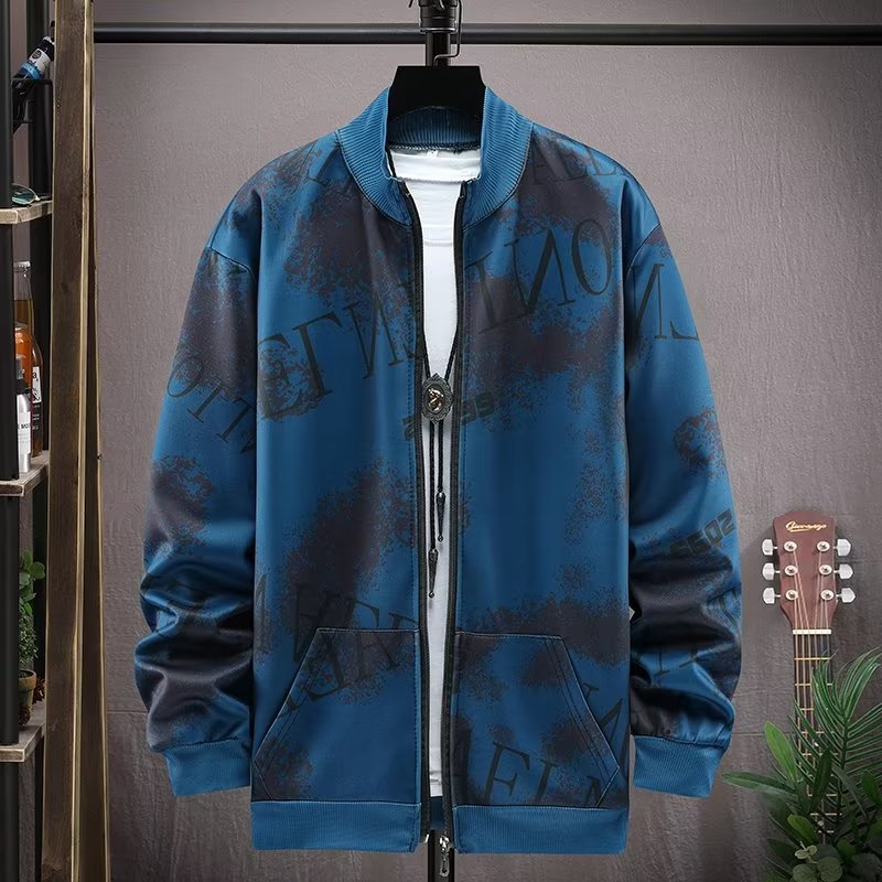 $13.62 Men's Camouflage Coat Men's Zipped Stand Collar Sweater Jacket Long Sleeve Thin Coat