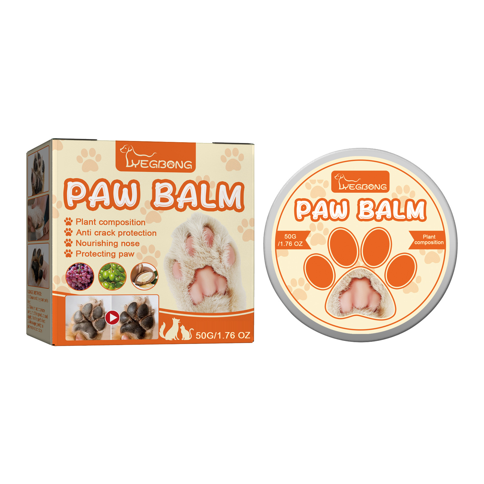 Pet Moisturizing Paw Balm For Preventing Cracking And Nourishing Paws