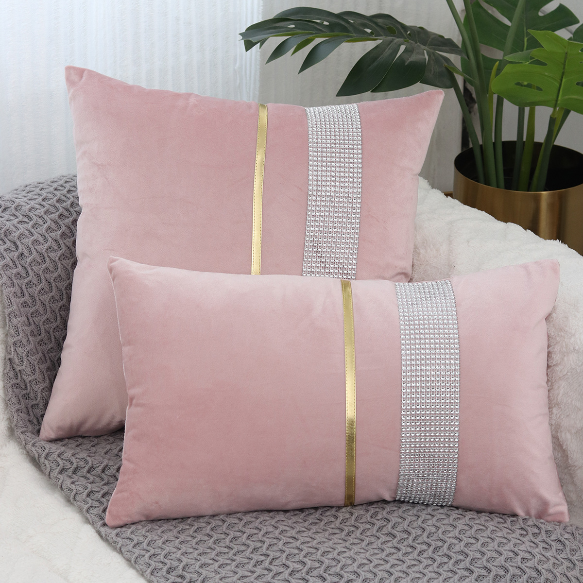 Velvet Bed Headboard Cushion Pillow