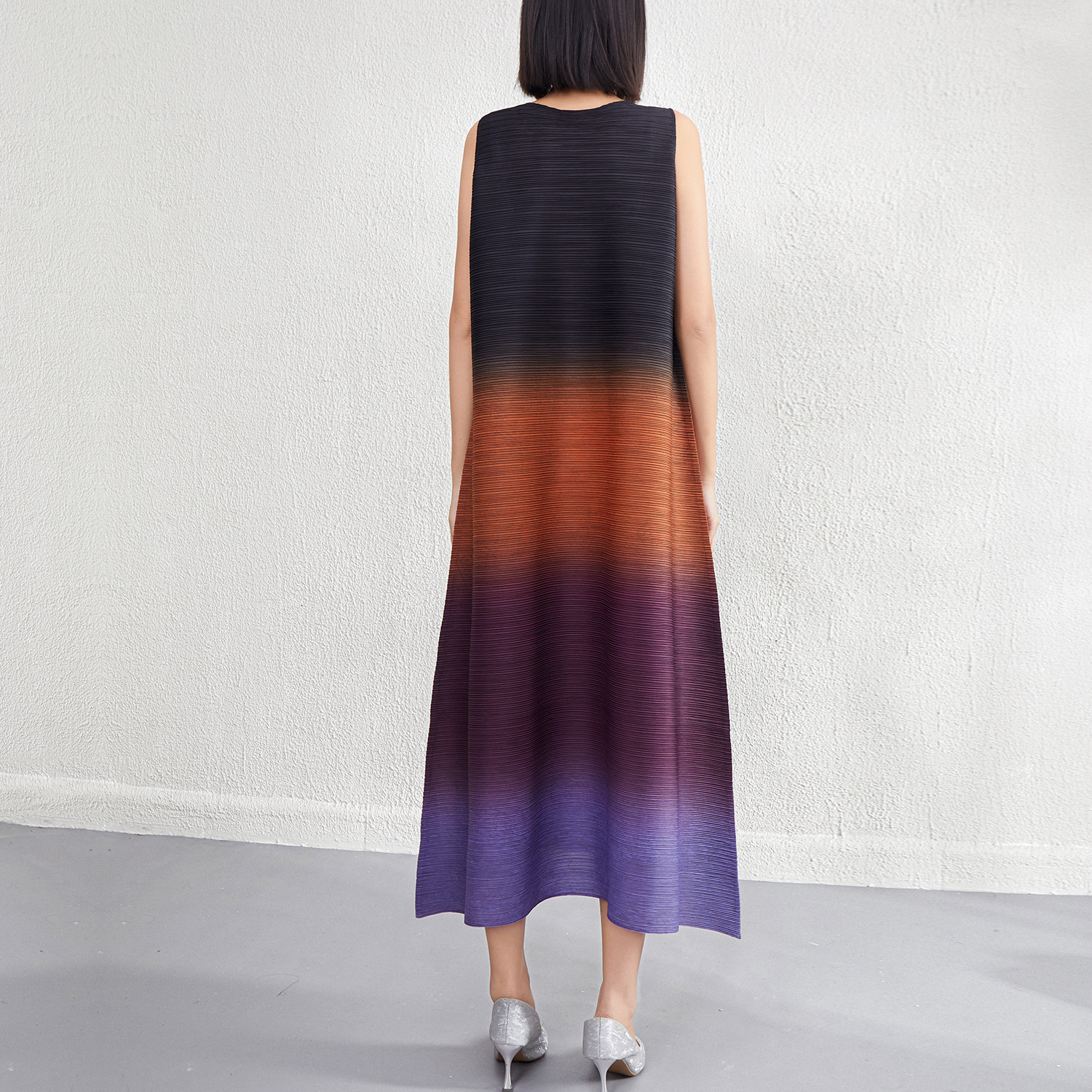 Slimming Plus Size Round Neck A-line Dress