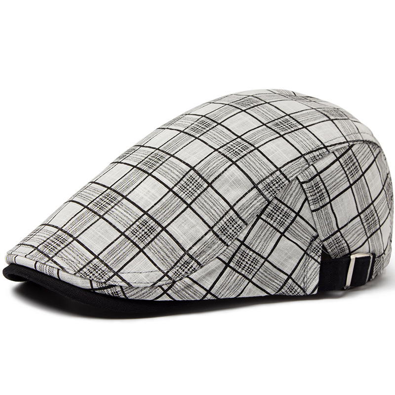 Mens Lightweight Summer Plaid Beret