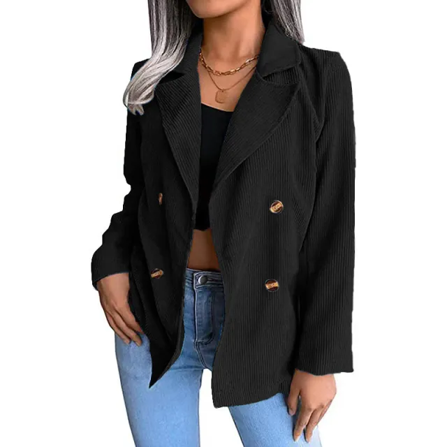 European And American Women's Clothing Corduroy Suit Black - Shop at LoveMi