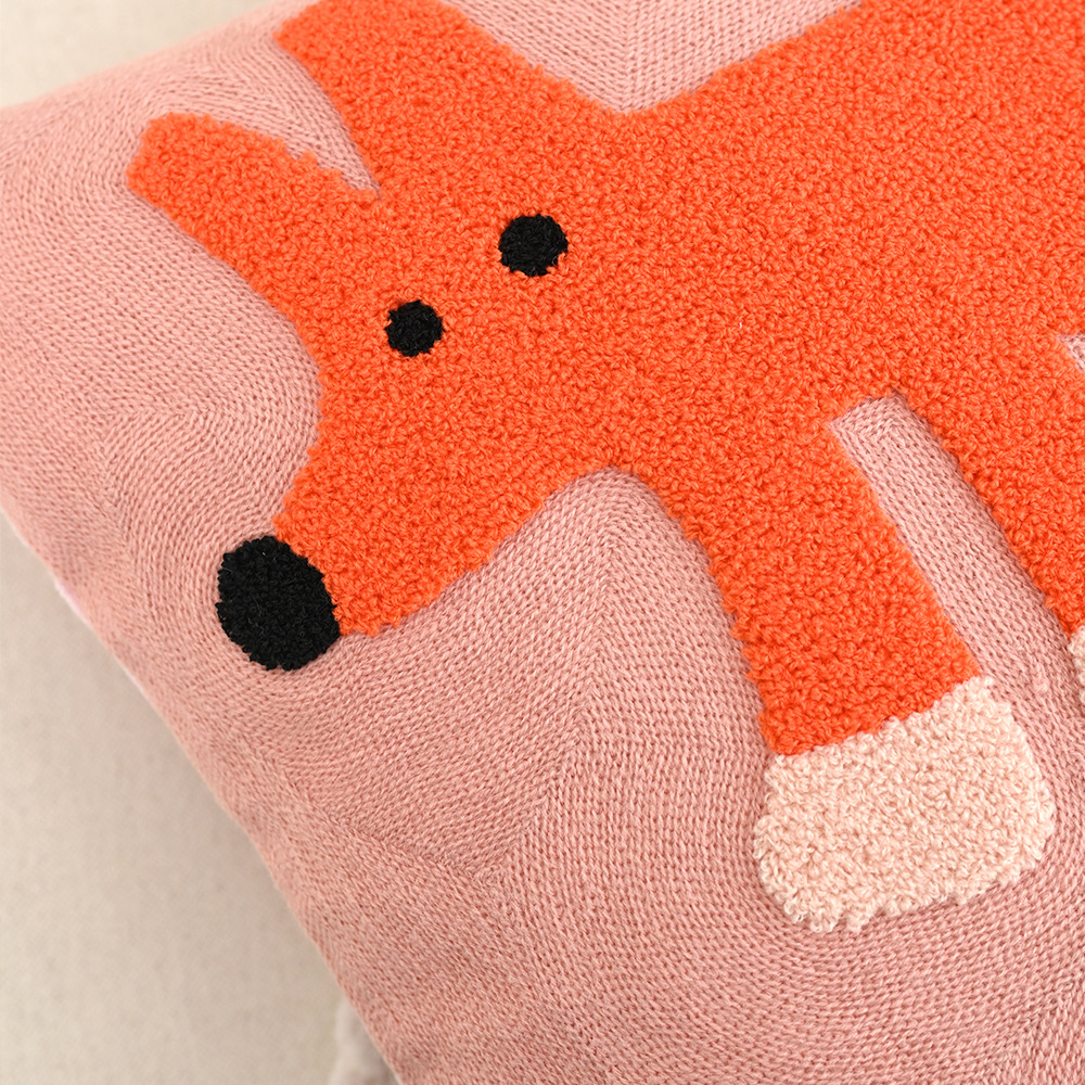 Nordic Instagram-Style Animal Embroidery Living Room Sofa Throw Pillow Cushion