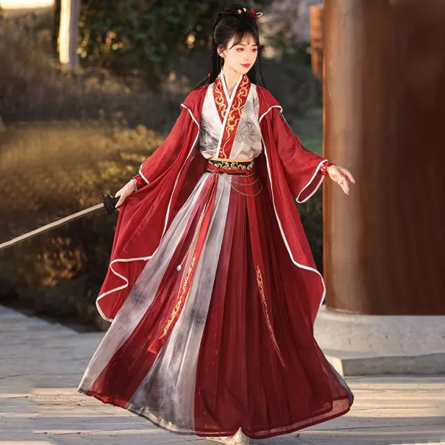 Zhiyu Han Elements A Complete Set Of Men's And Women's Same Style Pliable Temperament Super Fairy Elegant Waist high Ruqun Ancient Style Cool Pli... Pliable Temperament Full Set - Shop at LoveMi