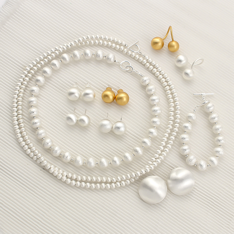 Heavy Industry Brushed Ball Necklace Light Luxury Design Sense Twin