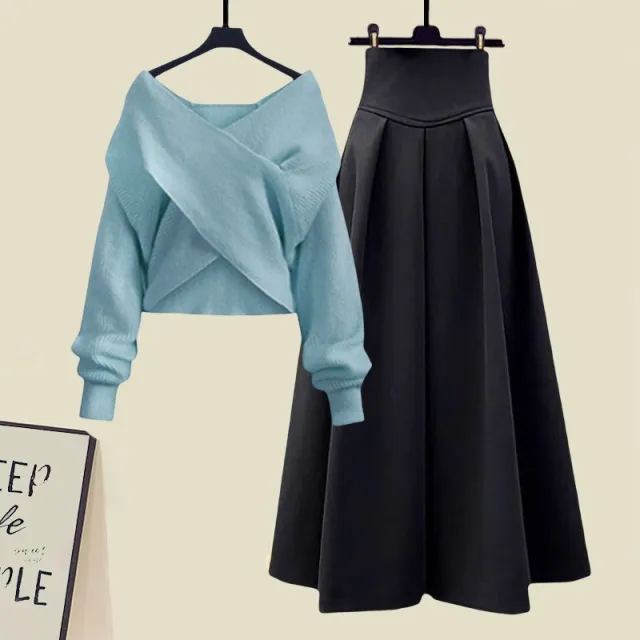 Autumn And Winter Western Style Fried Street Suit Women Blue - Shop at LoveMi