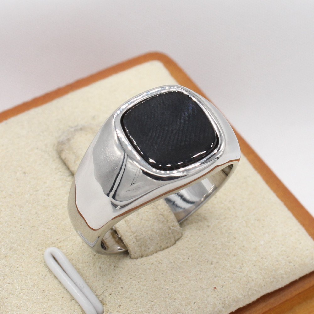 Stylish Minimalist Square Gemstone Ring For Men