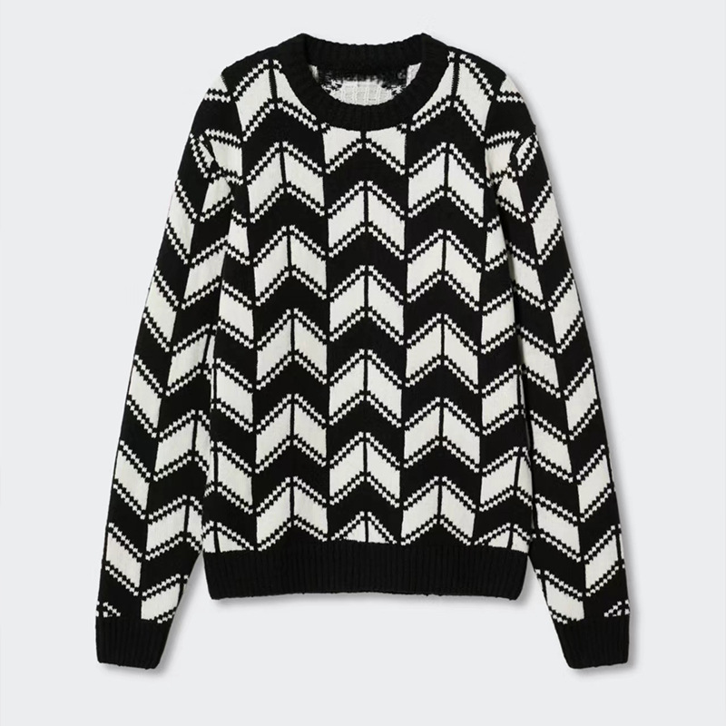 Turtleneck Fashion Stripe Mens Sweater