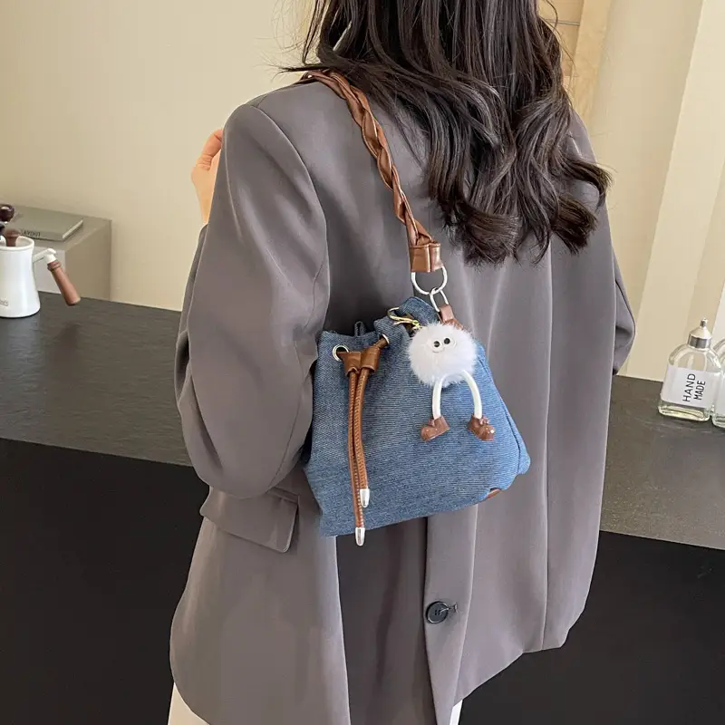 One-shoulder Cross Body Bucket Bag Portable