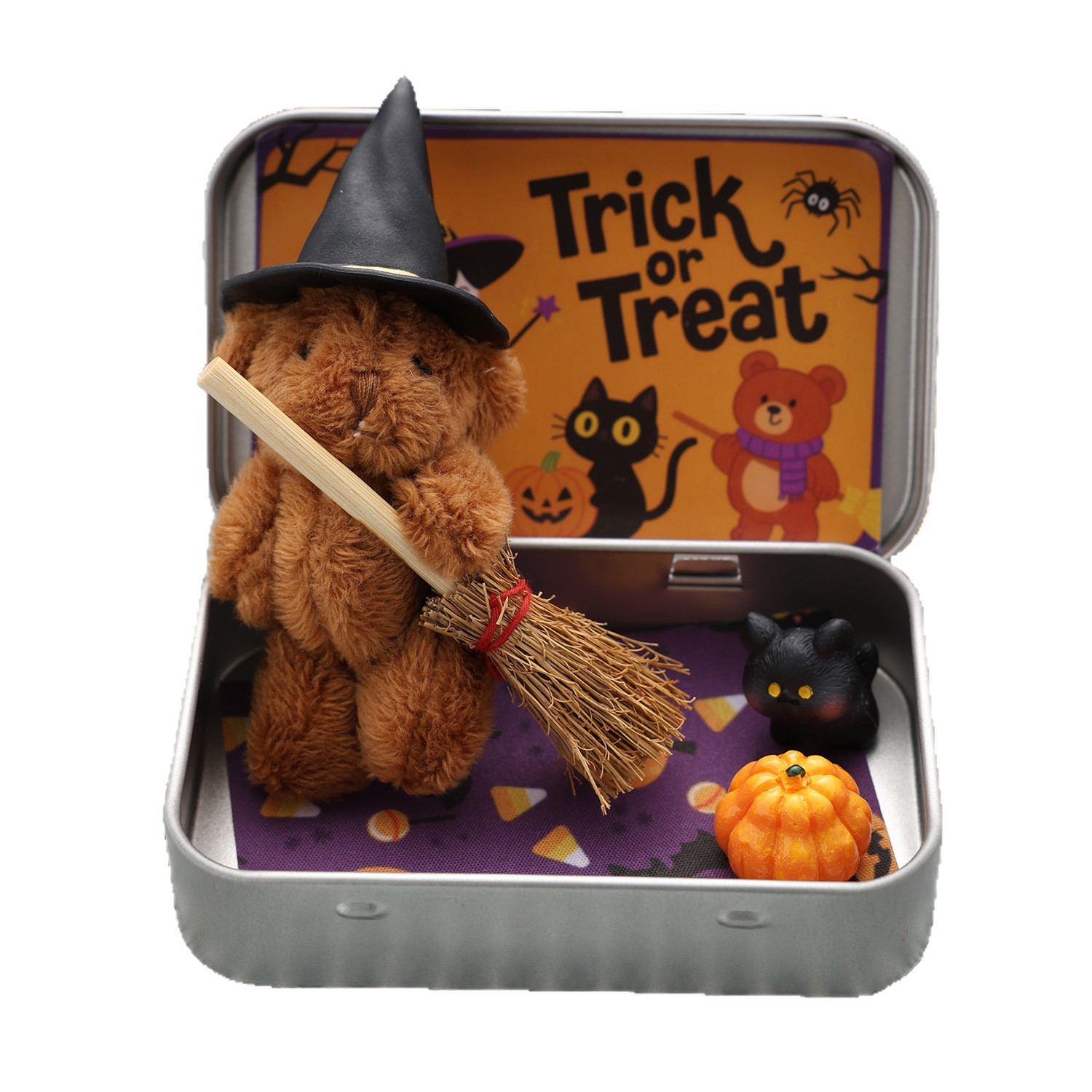 Cute Halloween Teddy Bear Gift Box Gift (Brown-9.5x6x2.2)