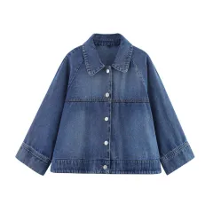 European And American Style Cape Style Denim Jacket Coat - Picture Color-S - View 1