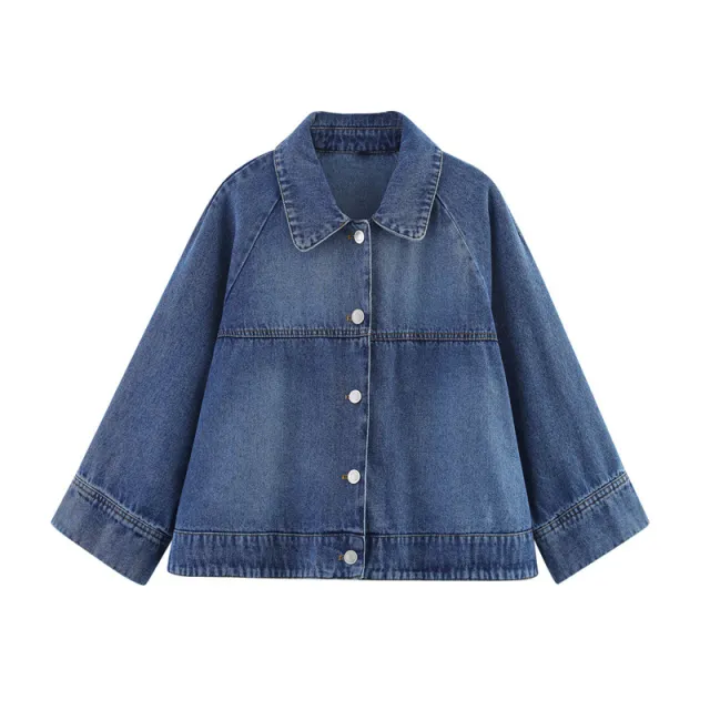 European And American Style Cape Style Denim Jacket Coat Picture Color S - Shop at LoveMi
