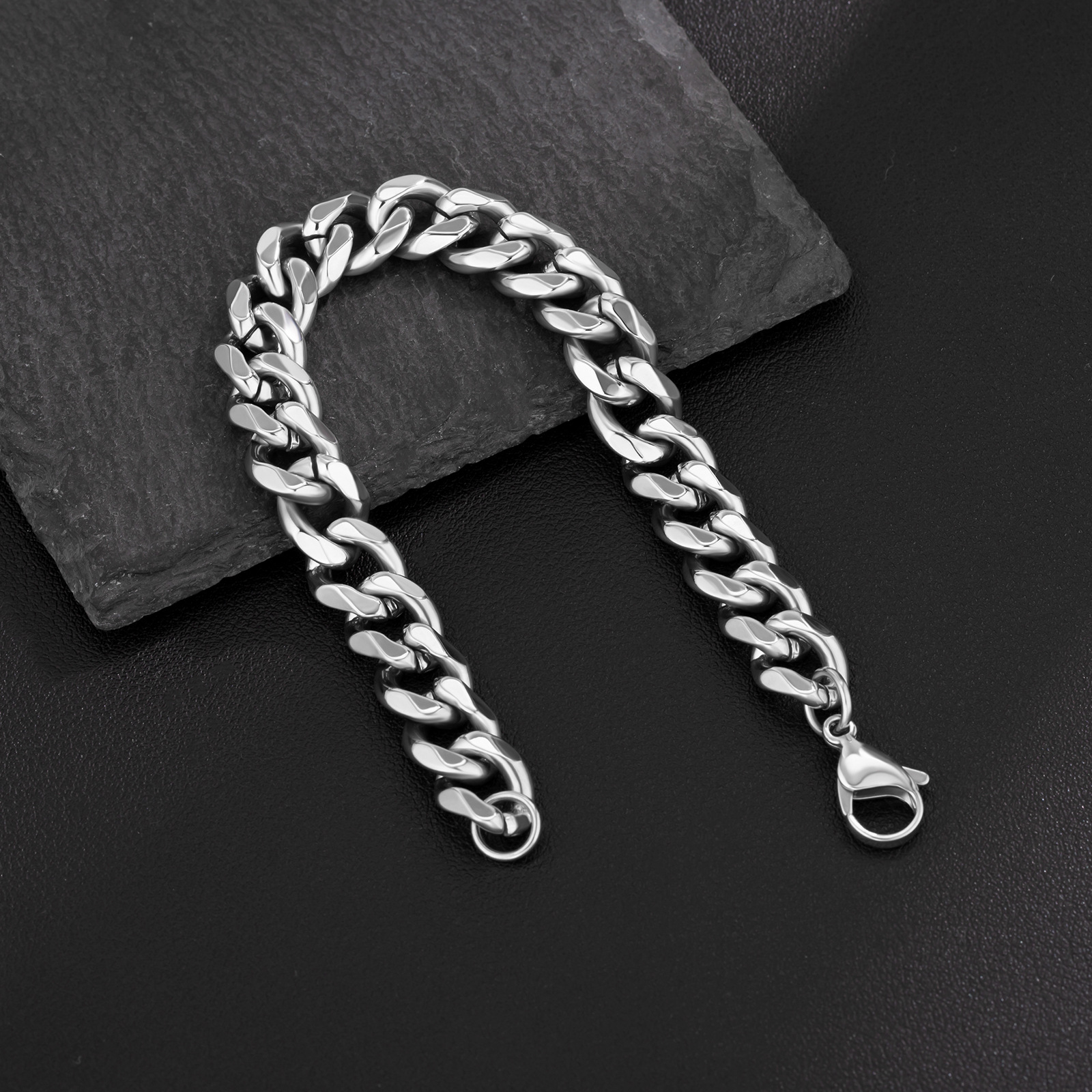 Title 8, Bracelet Cubain Homme en Acier Titane 10mm, Six...