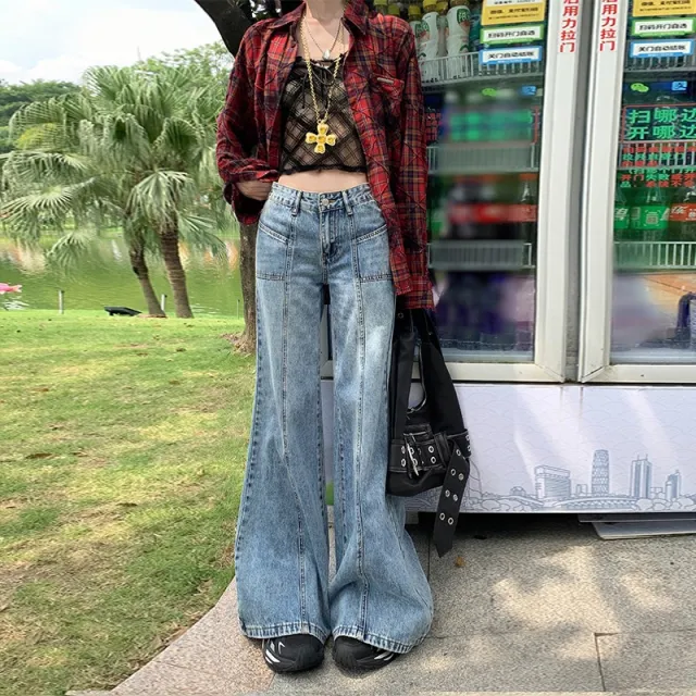 American Design High Waist Bootcut Jeans Blue - Shop at LoveMi