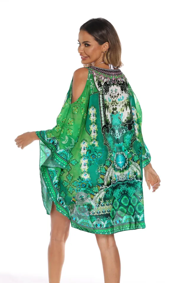 Retro Loose Long Gown Swimsuit Blouse J95572 One Size - Shop at LoveMi