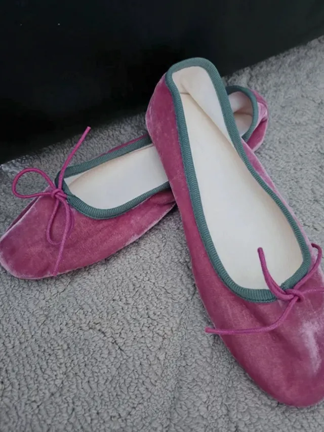 French Retro Granny Shoes Bow Flat Ballet Slipper Pink - Shop at LoveMi