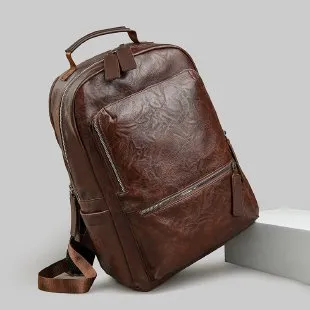 American Vintage Backpack Women's Large Capacity Brown - Shop at LoveMi